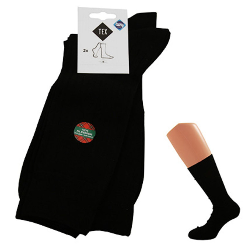 Lot de 2 paires de chaussettes fil d'Ecosse 39/41 noir