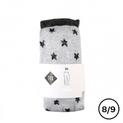 Lot de 2 collants étoile 8/9 ans gris