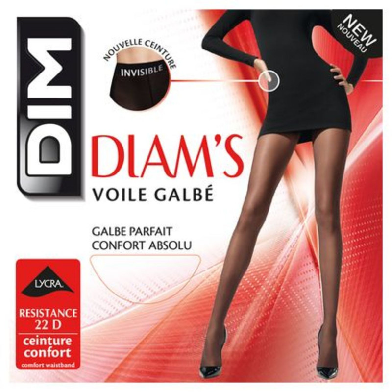 DIM 1 paire de panty DIAMS voile galbe 2 jour