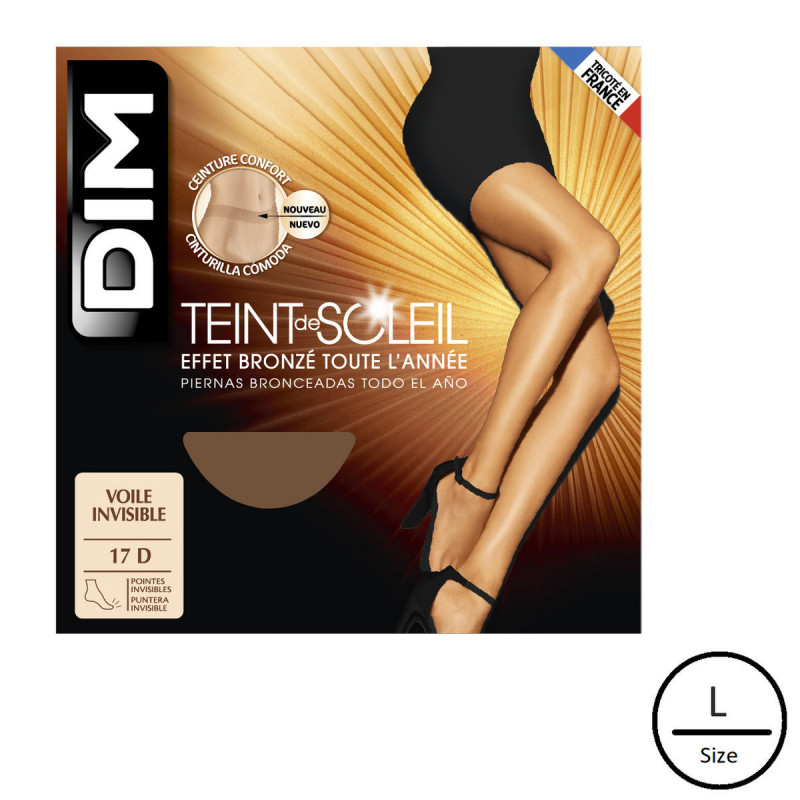 DIM 1 paire de panty TEINT de SOLEIL Taille L Terracotta