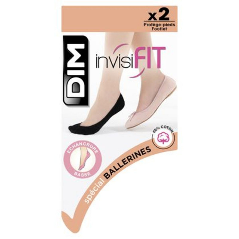 DIM Lot de 2 paires EASYDAY ballerine 35/38 naturel