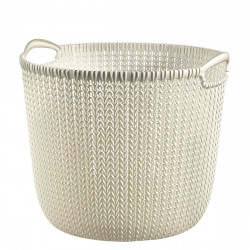 Corbeille KNIT 40x38x33 cm rond 30L - Blanc