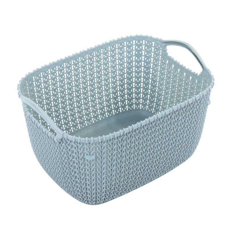 Corbeille KNIT rectangulaire 8L - Bleu/Gris