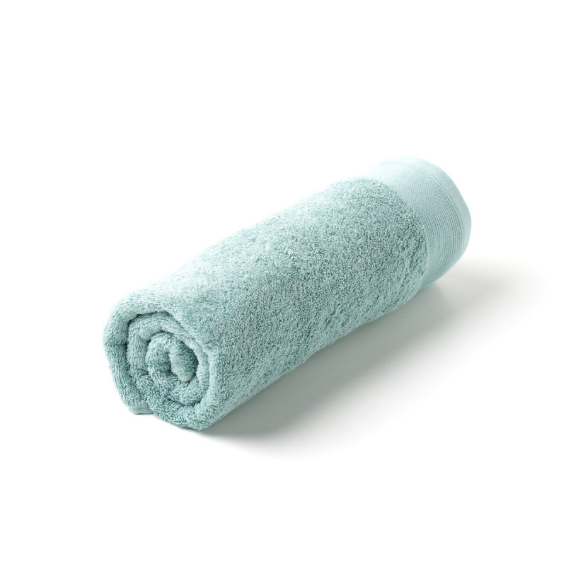Serviette de bain bleu 100% coton 70x140 cm TEX HOME : la