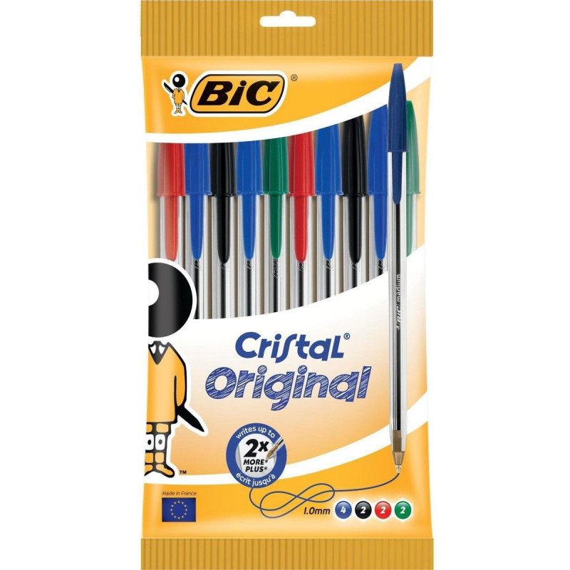 BIC 10 Stylo à bille Cristal Original assortis