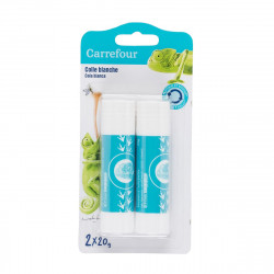 Carrefour Bâton de colle 2x20g Blanc