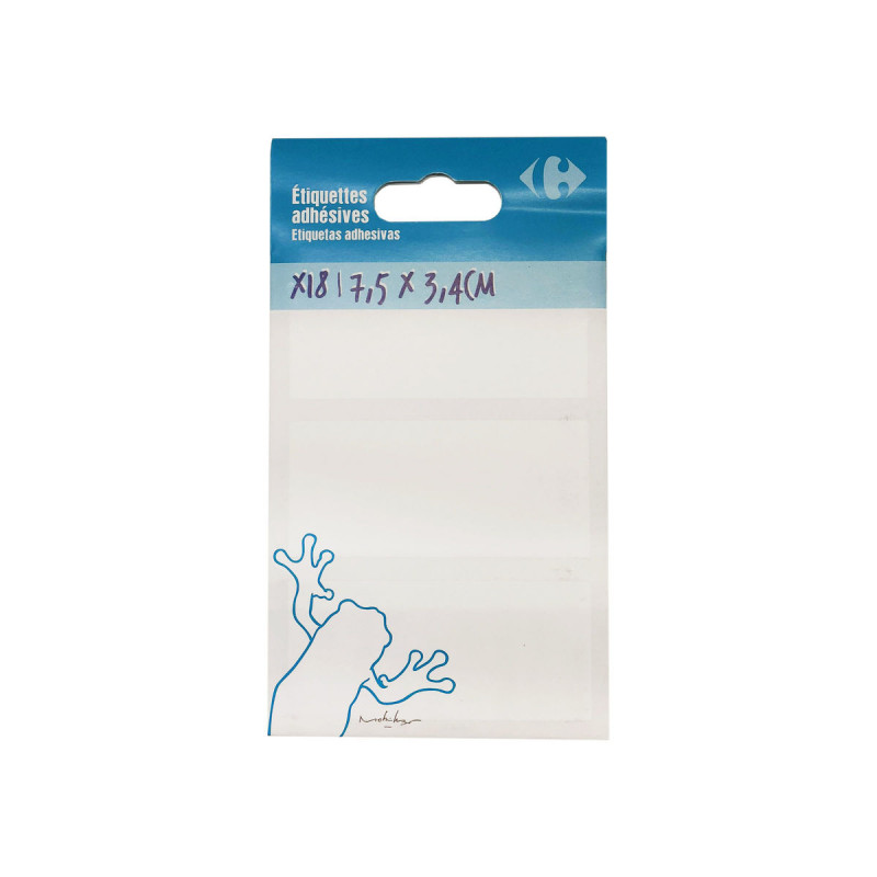 Carrefour Étiquettes adhésives 34x75 mm 18 pièces Blanc