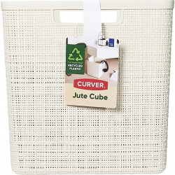 corbeille jute cube creme