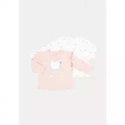 x2 t-shirt fille rose 2 6m