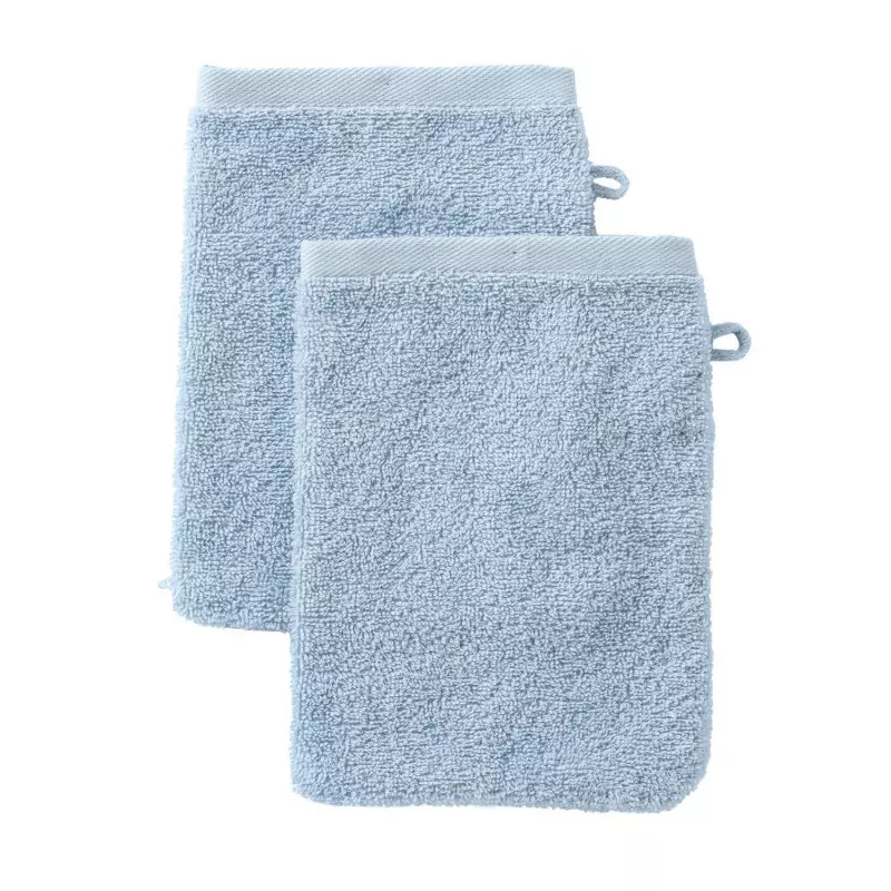 tex home 2 gants de toilette 15x21 bleu clair