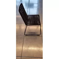 Chaise De Jardin - Métal Avec Tissage Simple En Corde