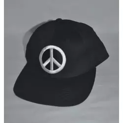 Zwarte Cap met Peace-symbool
