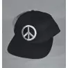 Zwarte Cap met Peace-symbool