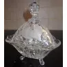 Ancienne Bonbonnière / Sucrier triangulaire en verre