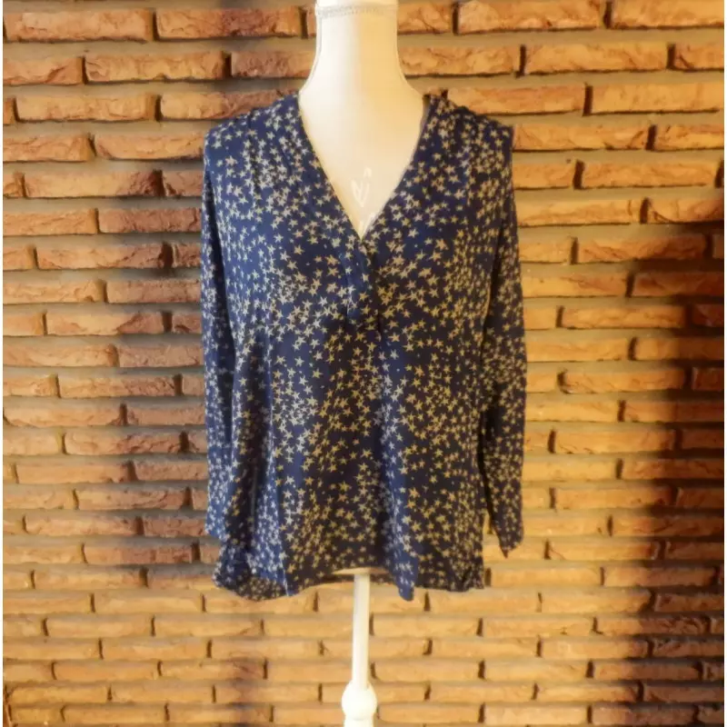 blouse femme t.38 bleue fonçé - l.o.g.g. -