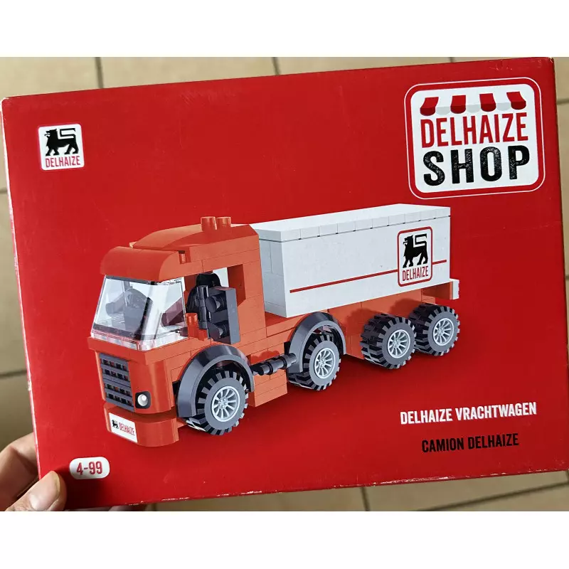 Camion LEGO Delhaize complet dans sa boite.