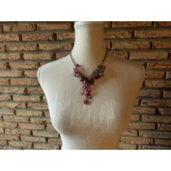 collier fantaisie a breloques rouges