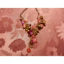 collier fantaisie a breloques rouges