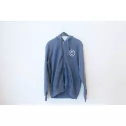 sweat capuche zip bleu