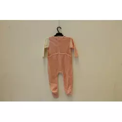 pyjama velour rose poudr 18m