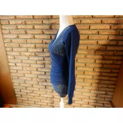 pull femme t.36 bleu - enzoria -