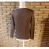 pull femme t.38  brun brillant - cassis -