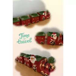 Train de Noël miniature en céramique 