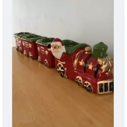 Train de Noël miniature en céramique 