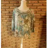 blouse femme t.40 bleue et grise - a.thiery -