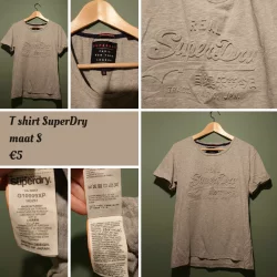 Grijze T-shirt Superdry
