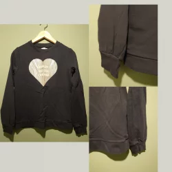 Donkerblauwe sweater zilver hart