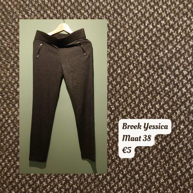 Geklede broek grijs zwart geruit