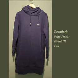 Donkerblauwe hoodie sweaterjurk Pepe Jeans M