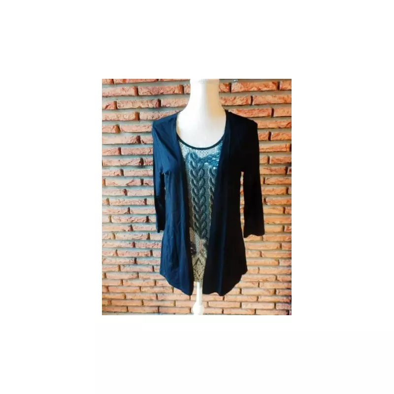 blouse femme t.40 noire et grise - blue seven - 22 -