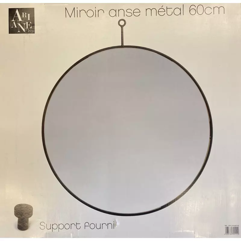 Miroir anse métal 60cm