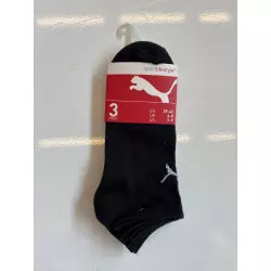 3 paires chaussettes Puma courtes noir